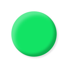 3d green circle button with transparent background