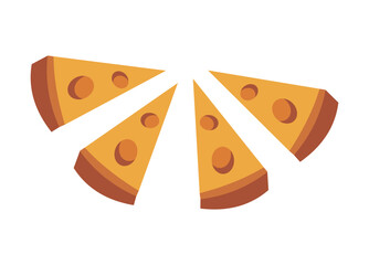 Vector cheese illustration featuring a variety of styles, perfect for food designs.