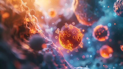 Genetic Disease in Cells - Scientific 3D Microscopic View