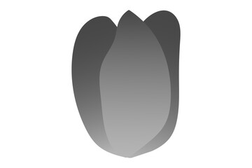 灰色のグラデーションのシンプルなチューリップのイラスト