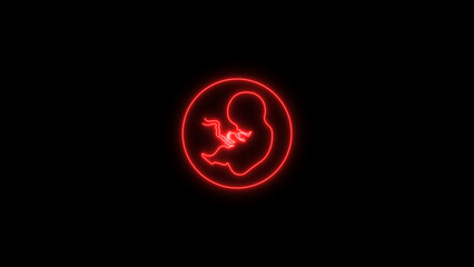 human embryo. Human Cloning. Human fetus baby concept on black background.