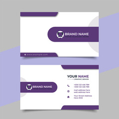 Creative modern purple business card design, name card corporate visiting card and simple clean template vector design