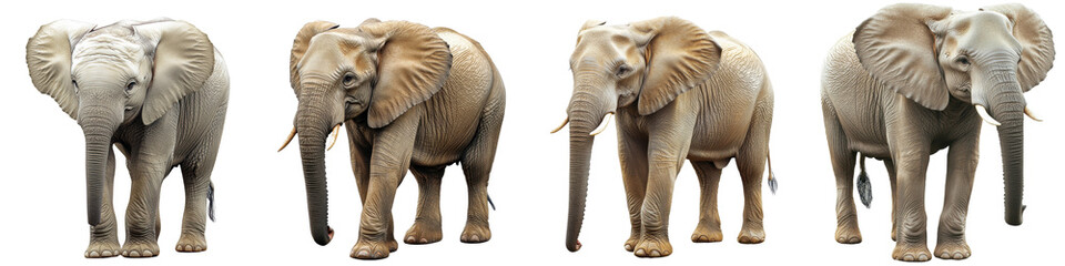 Obraz premium Magnificent herd of elephants the largest land animals roaming peacefully through the vast and serene African savanna landscape