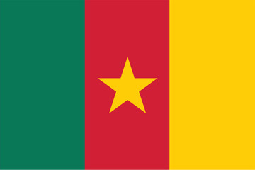 Nationall flag of Cameroon. Vector illustration
