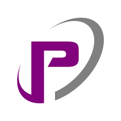 circle round initial P Letter logo design vector graphic concept illustration