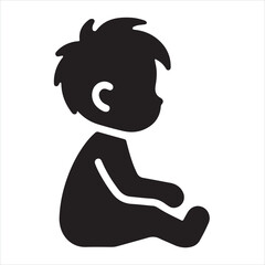 Boy icon silhouette on white background
