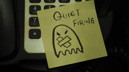 Boss from Hell: Yellow note placed on phone keys, with hand-written words 