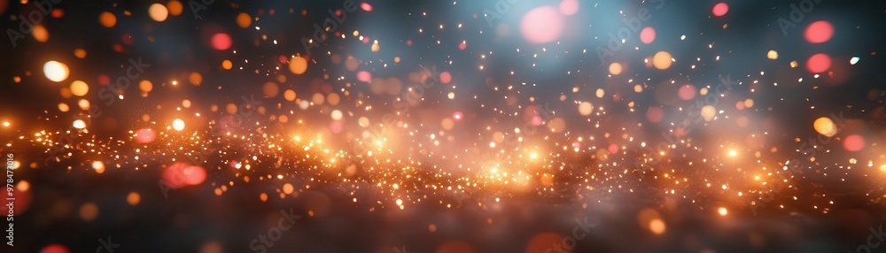 Poster vibrant abstract background with bokeh lights creating a festive and magical atmosphere, ideal for c