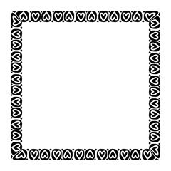 heart line frame square doodle art, heart border outline adorable, framework decorative with heart doodle art line, picture frame with heart shape outline continues