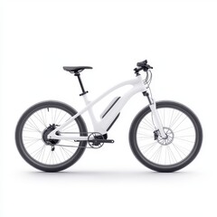 Fototapeta premium A white bicycle with a black seat and a black handlebar