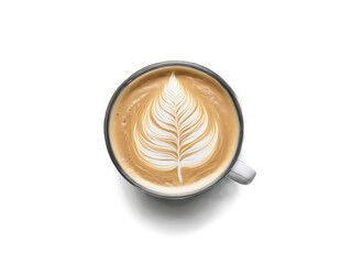 Flat White A velvety flat white in a minimalist glass with a delicate fern latte