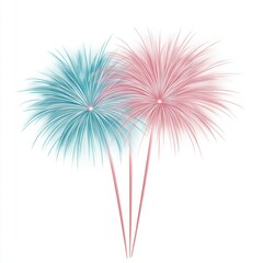 Fototapeta premium A firework display with two blue and two pink fireworks