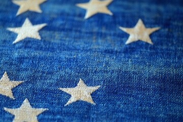 A blue and white memorial day banner with stars and stripes .generative ai