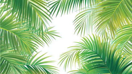  Colorful Coconut leaves watercolour pattern on sheet paper