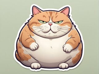 Obraz premium sticker of a fat kitty
