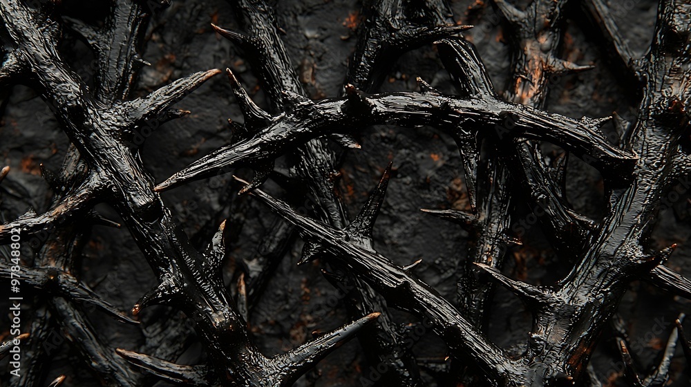 Poster high quality blackthorns texture background : generative ai