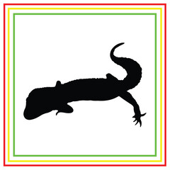 black gecko silhouette vector design