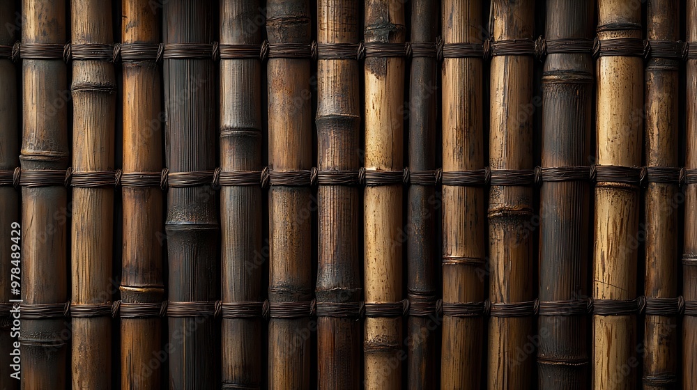 Poster high quality bamboo mat texture background : generative ai