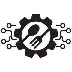 Food technology icon with glyph style