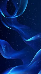 Motion blue smoke on black background. Bluish-gray Smoke in an abstract design against black background.Abstract blue wave background flowing in cyberspace
