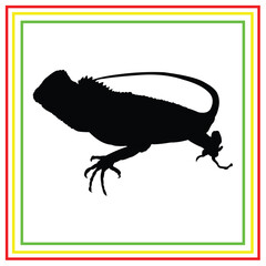 reptile silhouette vector design in black