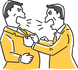 つかみ合いの喧嘩をする会社員
