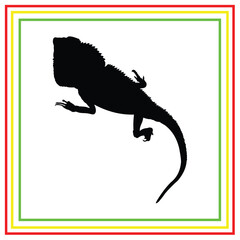 reptile silhouette vector design in black