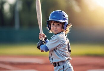 Child Swinging a Baseball Bat