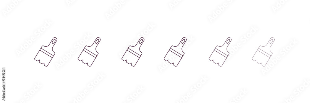 Aufkleber brush outline icon. linear vector from construction concept. 6 different line style brush icon inclu