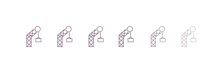 Fototapeta premium derrick with boxes outline icon. Linear vector from construction concept. 6 different line style derrick with boxes icon included thin, light, regular, medium, bold, black