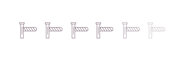 road barrier  outline icon. Linear vector from construction concept. 6 different line style road barrier  icon included thin, light, regular, medium, bold, black