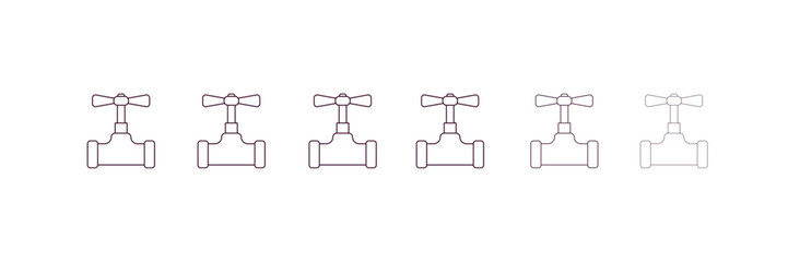 stopcock  outline icon. Linear vector from construction concept. 6 different line style stopcock  icon included thin, light, regular, medium, bold, black