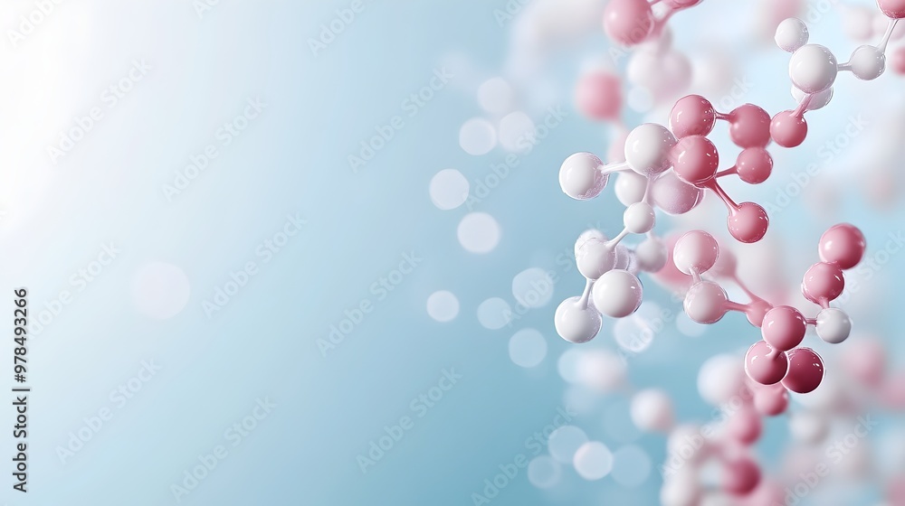 Aufkleber 3d visualization of primary protein structure and amino acid sequence - emphasizing peptide bonds in