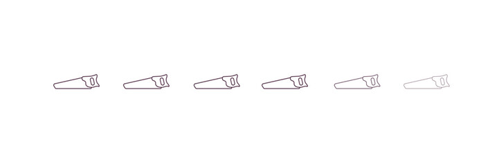 wood saw  outline icon. Linear vector from construction concept. 6 different line style wood saw  icon included thin, light, regular, medium, bold, black