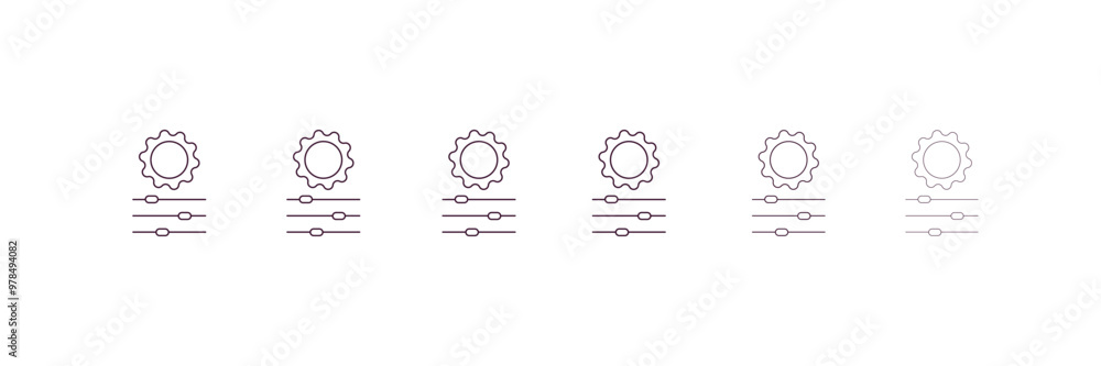 Poster adjustment system outline icon. linear vector from construction concept. 6 different line style adju