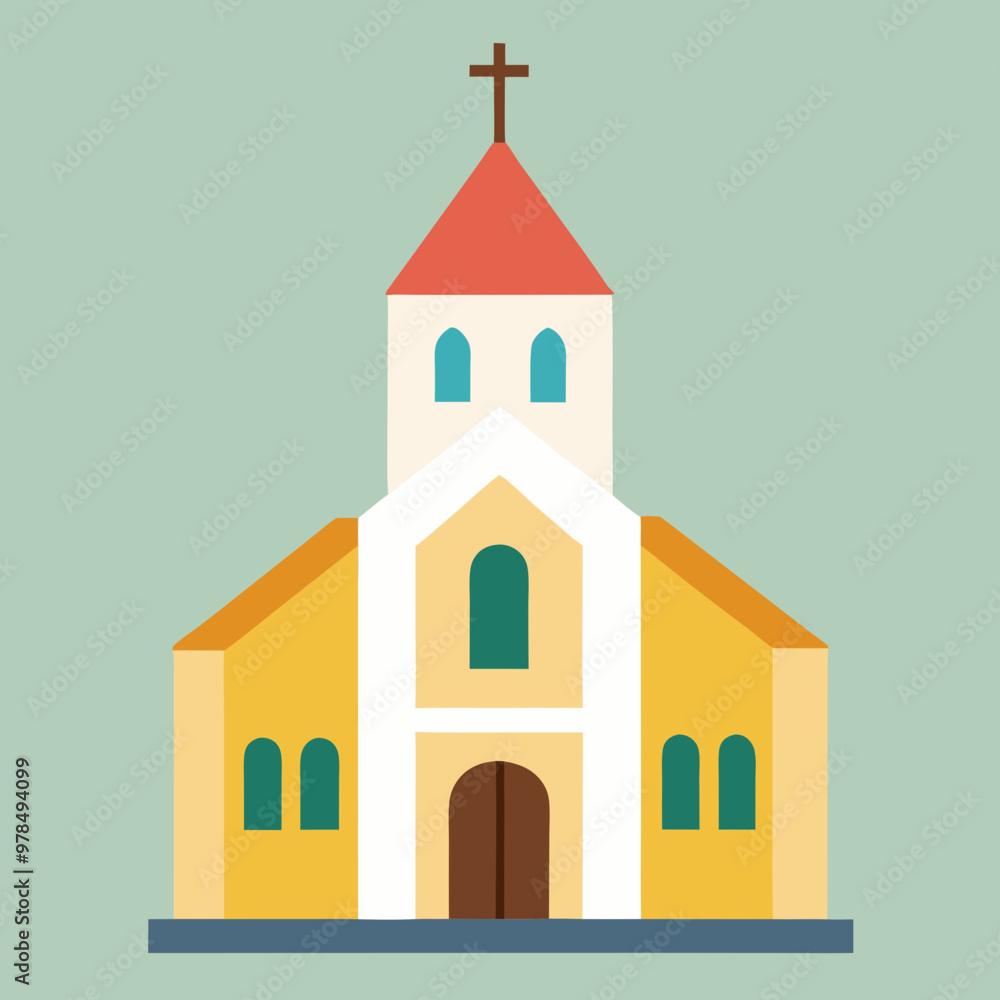 Wall mural vector illustration of church