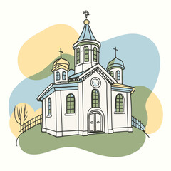 Fototapeta premium vector illustration of church