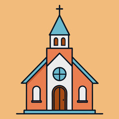 Fototapeta premium vector illustration of church
