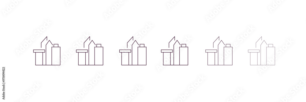 Poster skyline outline icon. linear vector from construction concept. 6 different line style skyline icon i