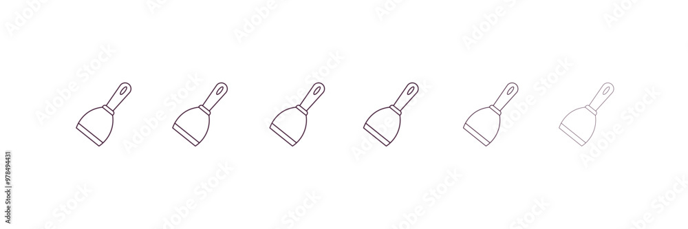 Poster scraper outline icon. linear vector from construction concept. 6 different line style scraper icon i
