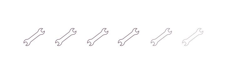 spanner  outline icon. Linear vector from construction concept. 6 different line style spanner  icon included thin, light, regular, medium, bold, black
