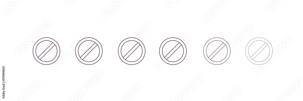 Poster stopping outline icon. linear vector from construction concept. 6 different line style stopping icon