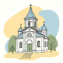 vector illustration of church
