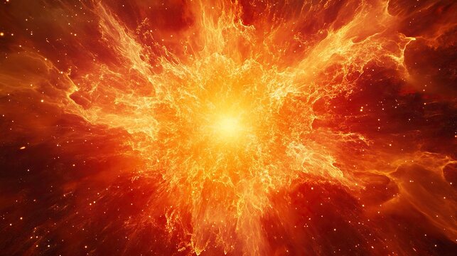 Dramatic fire and smoke effect glowing red and yellow colors exploding outwards with center space. Vivid and hot hell abstract or blazing fire background or wallpaper.generative ai
