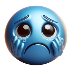 Fototapeta premium sad crying emoji isolated on transparent background
