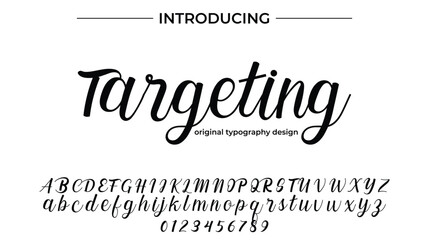 Targeting Font Stylish brush painted an uppercase vector letters, alphabet, typeface