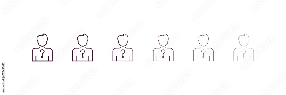 Poster anonymity outline icon. linear vector from cryptocurrency concept. 6 different line style anonymity 