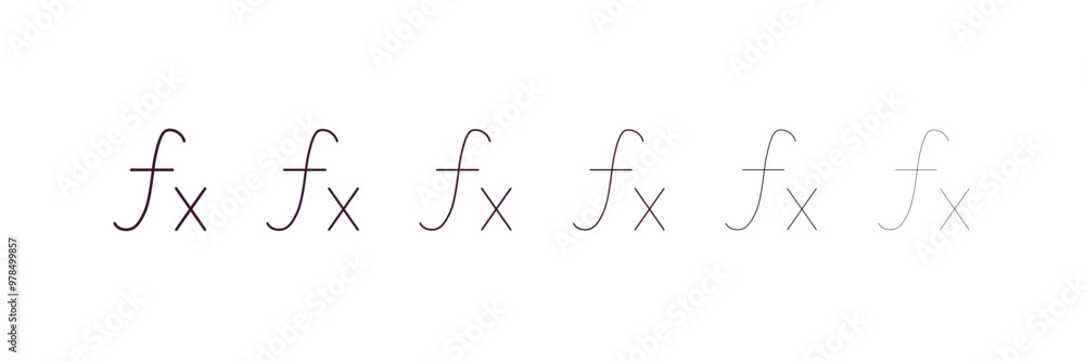 Poster function outline icon. linear vector from cryptocurrency concept. 6 different line style function ic