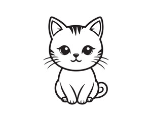 Cat Logo. Cat head icon. Cat face logo. Silhouette simple. Flat style. Cartoon cat face. Logo design template. Vector illustration. Animal logotype concept.