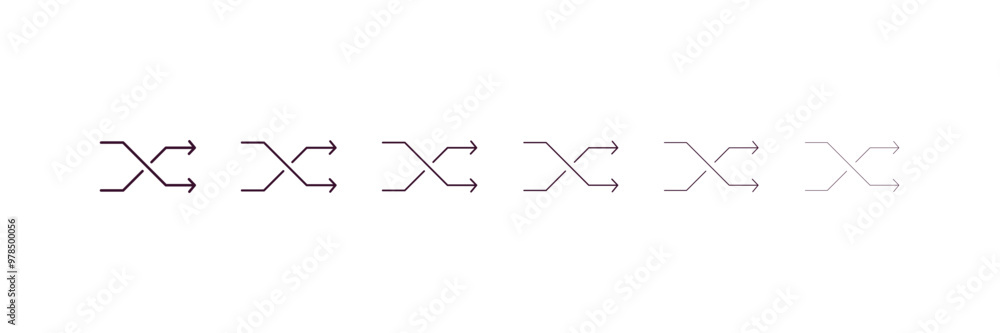 Poster random outline icon. linear vector from cryptocurrency concept. 6 different line style random icon i